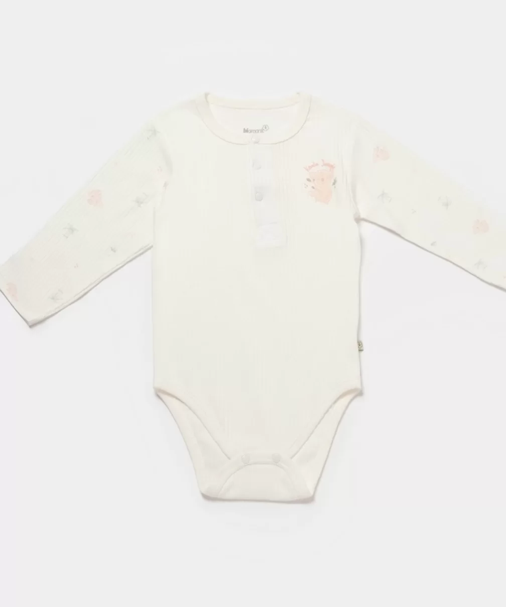 Bibaby Biorganic Koala Jungle Uzun Kol Bebek Body 56973 Pembe