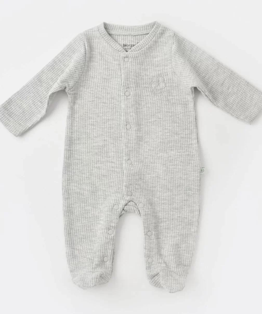 Bibaby Biorganic Nature İn Waffle Tulum 60648 Gri Melanj