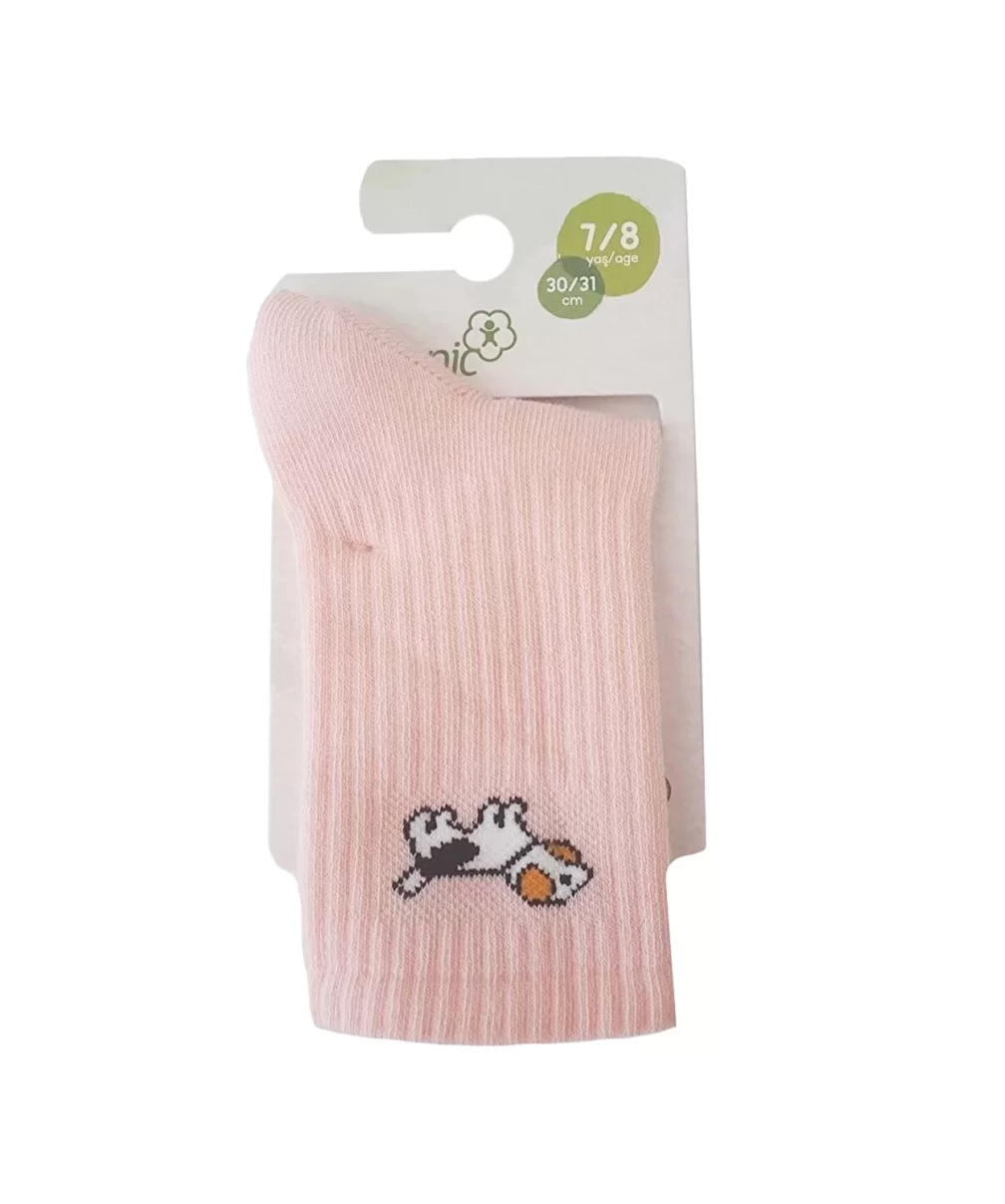 Bibaby Biorganic New Animals Yaş Soket Çorap 68425 Pembe