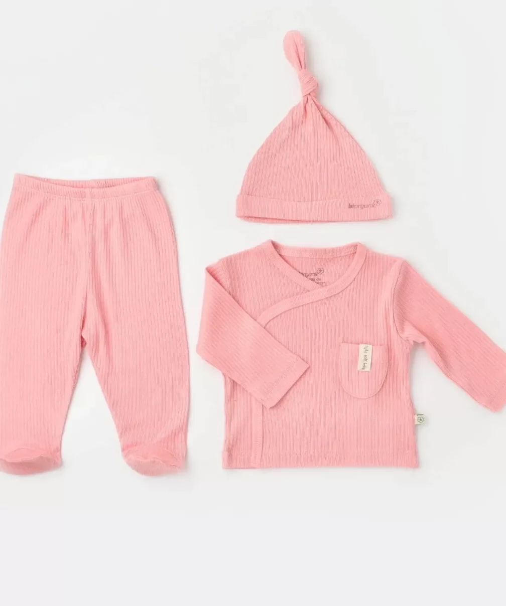 Bibaby Biorganic Soft Modal 3Lü Zıbın Set 73293 Pembe