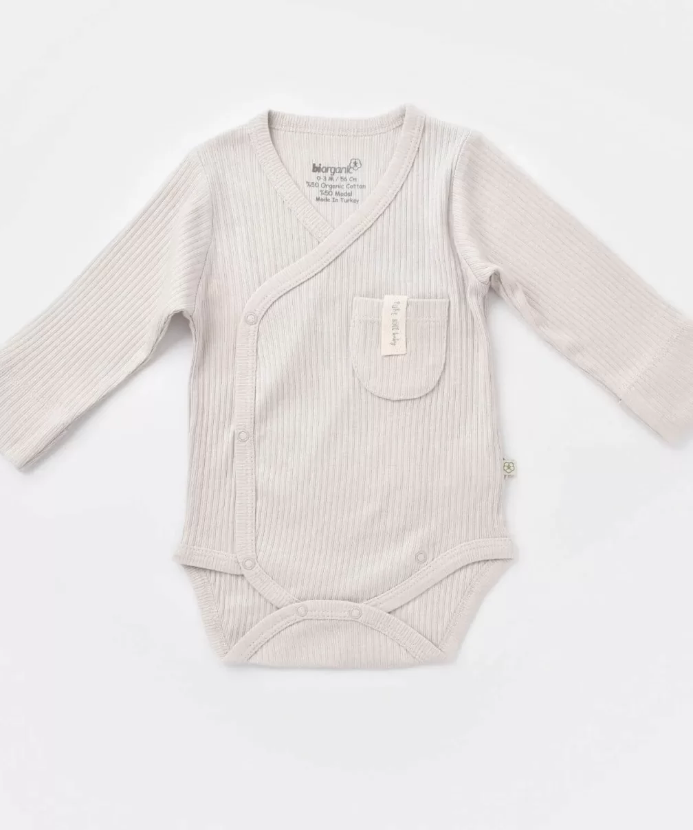 Bibaby Biorganic Soft Modal Eldivenli Kruvaze Body 56904 Gri