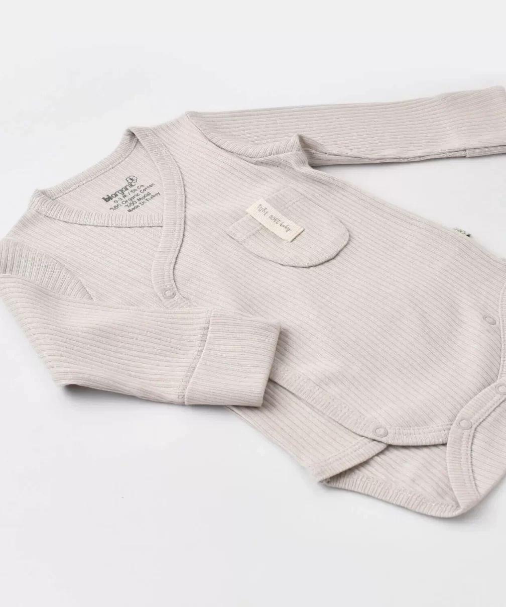 Bibaby Biorganic Soft Modal Eldivenli Kruvaze Body 56904 Gri