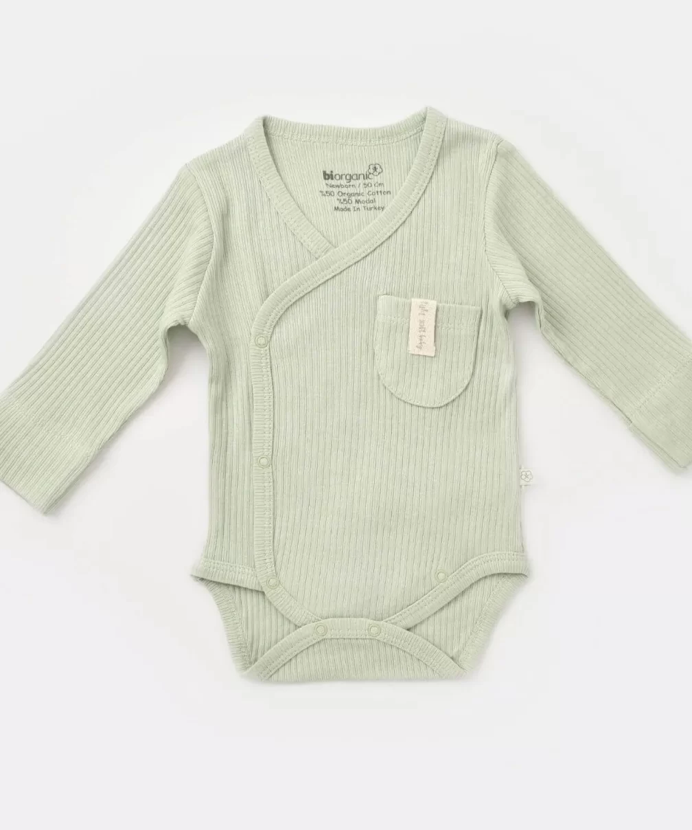 Bibaby Biorganic Soft Modal Eldivenli Kruvaze Body 56904 Yeşil