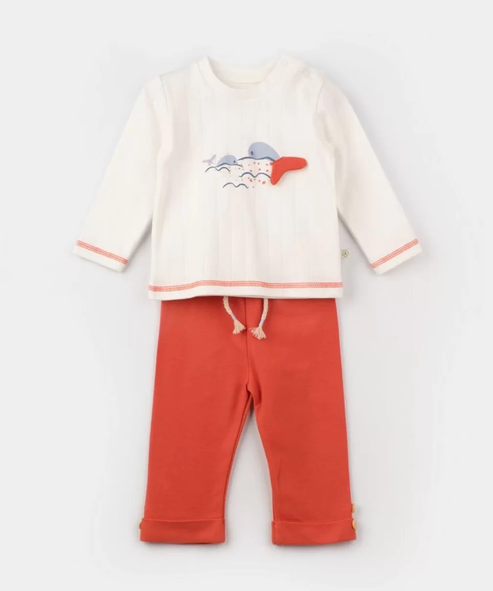 Bibaby Biorganic Sun Lets Sail 2Li Bebek Takım 59791 Ekru Mavi