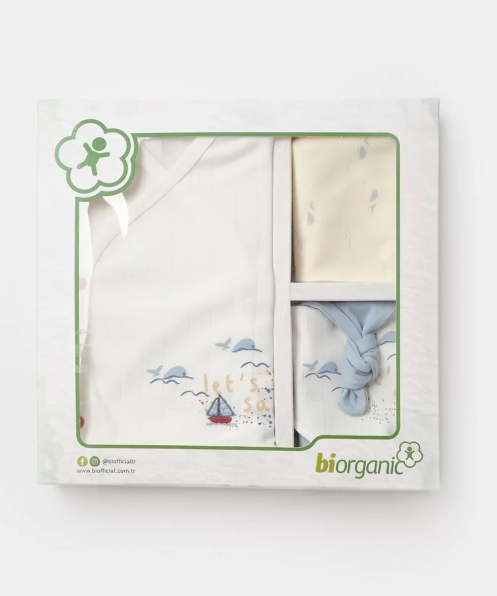 Bibaby Biorganic Sun Lets Sail 5Li Hastane Çıkış Seti 62335 Ekru Mavi