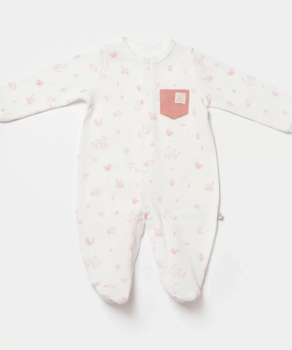 Bibaby Biorganic Waffle Deer And Bird Tulum 60741 Ekru Rose