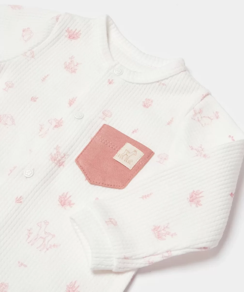 Bibaby Biorganic Waffle Deer And Bird Tulum 60741 Ekru Rose