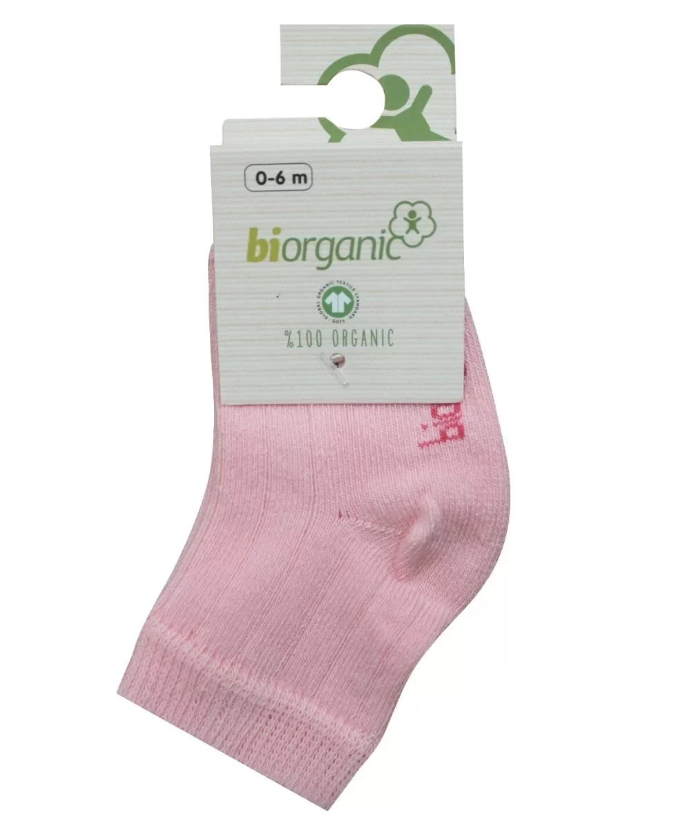 Bibaby Biorganik Simple Bebe Çorap 68368 Pembe