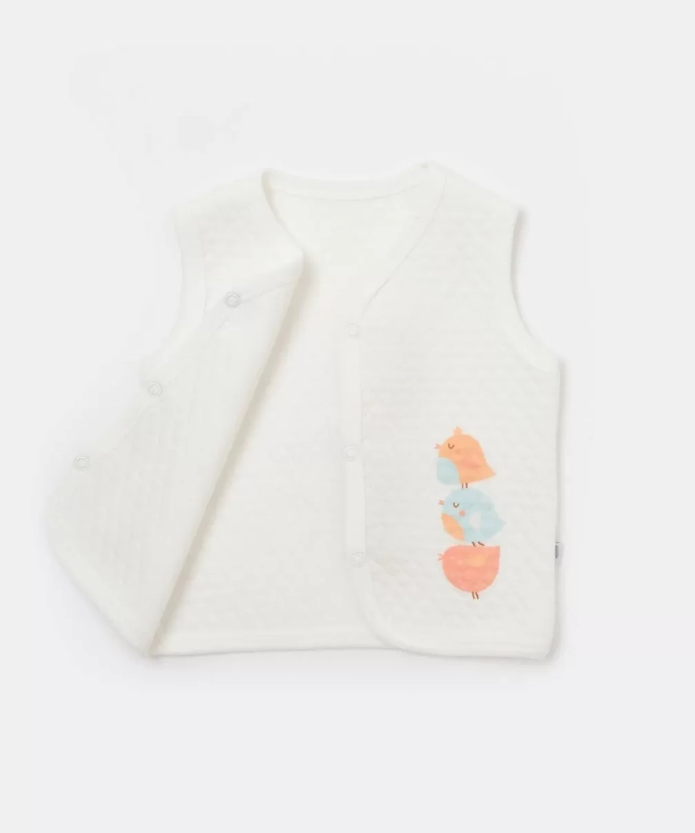 Bibaby Lovely Bird Kapitone Yelek 61480 Ekru