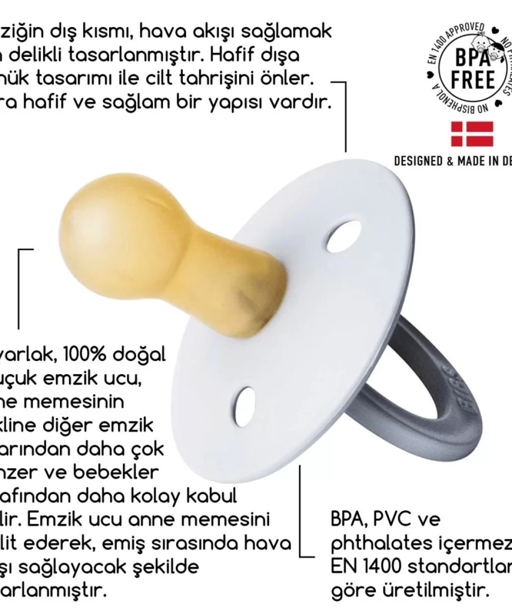 Bibs Colour Kauçuk Emzik 0-6 Ay İron Glow