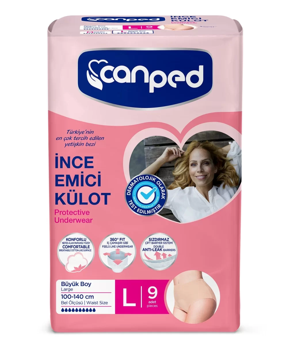 Canped İnce Emici Külot Mesane Pedi L Beden Büyük Boy 9 Adet