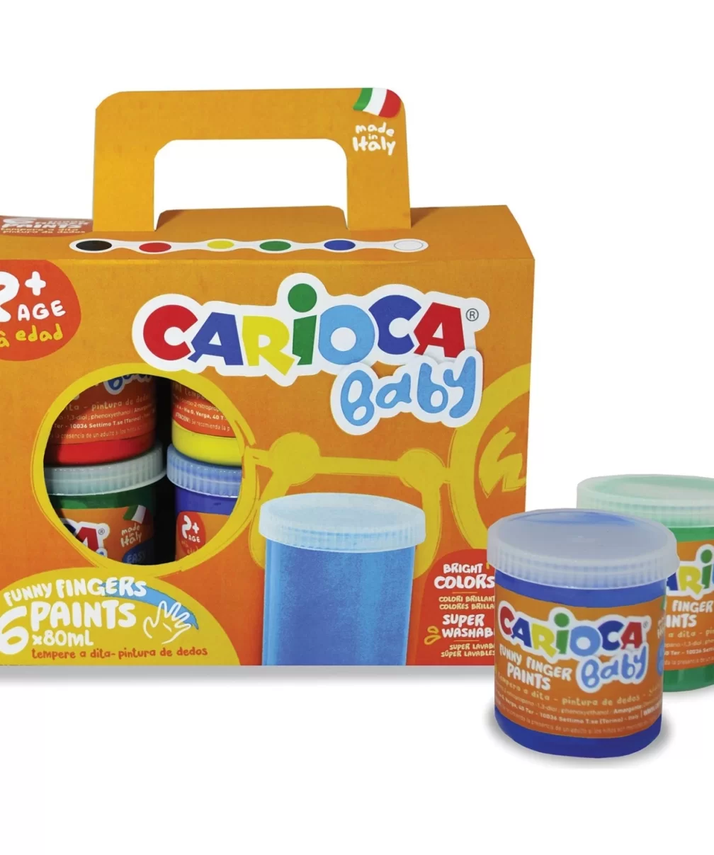 Carioca Bebek Parmak Boyası 6Lı 6x80 ml Süper Yıkanabilir +2 Yaş