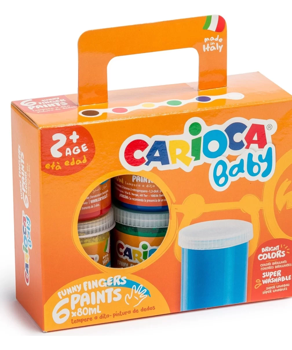 Carioca Bebek Parmak Boyası 6Lı 6x80 ml Süper Yıkanabilir +2 Yaş