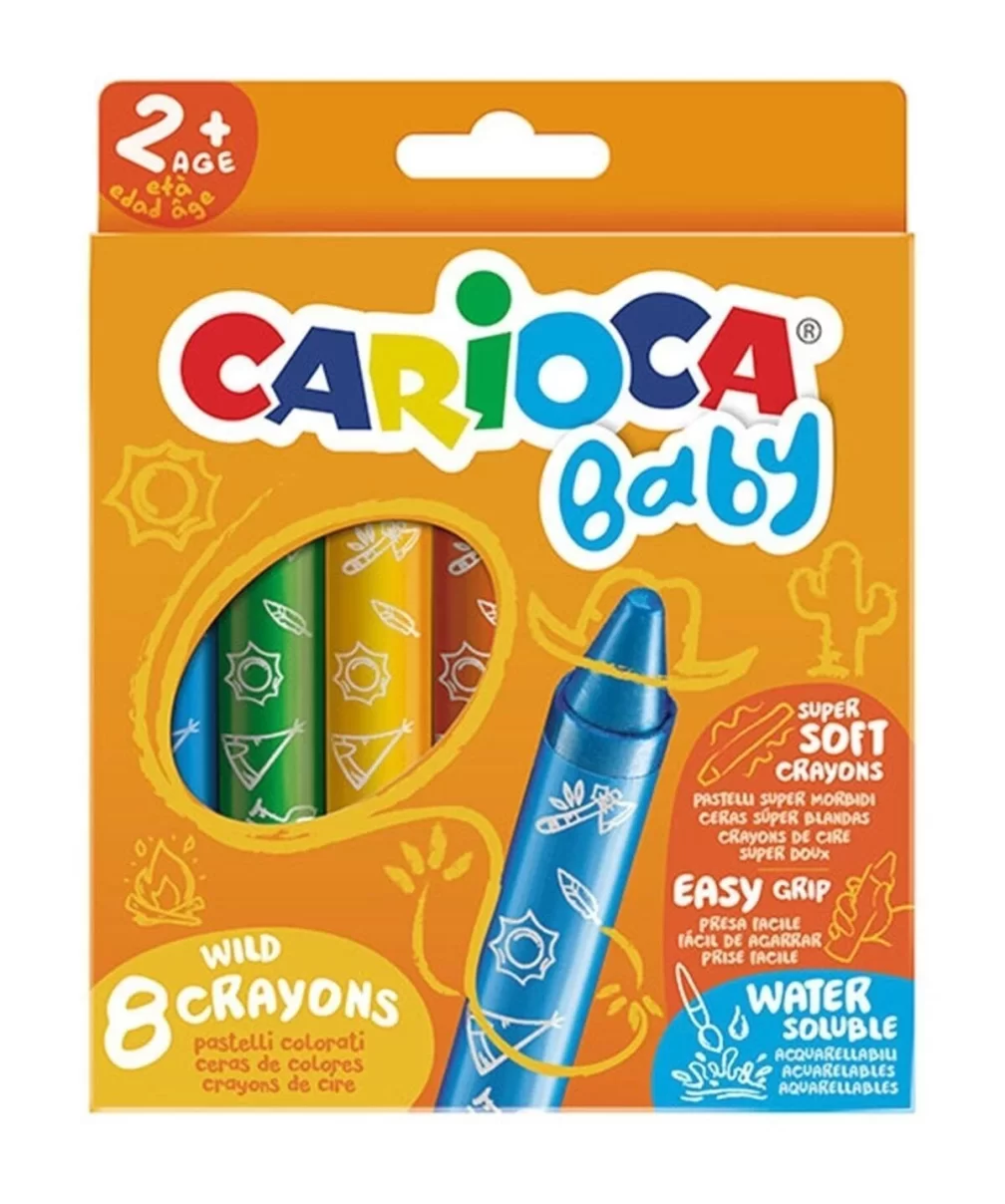 Carioca Jumbo Bebek Elleri Kirletmeyen Pastel Boya Kalemi 8Li