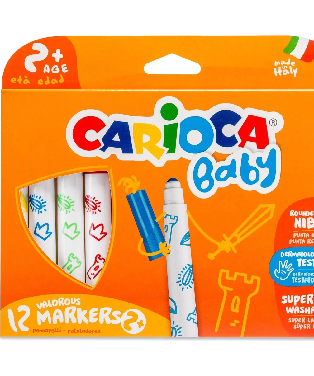 Carioca Jumbo Bebek Süper Yıkanabilir Keçeli Boya Kalemi 12Li