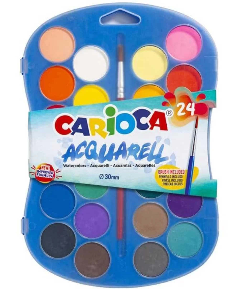 Carioca Sulu Boya 30 mm Fırçalı 24Lü