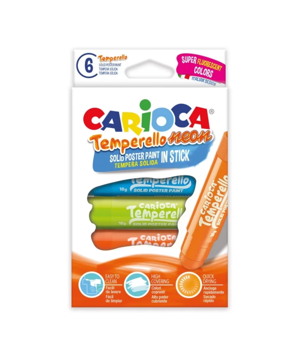 Carioca Temperello Stick Poster Boya Kalemi Fosforlu 6Lı