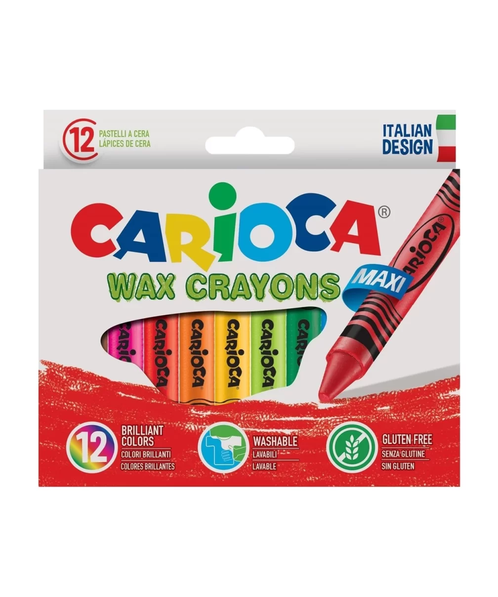 Carioca Wax Maxi Yıkanabilir Pastel Boya Kalemi 12Li