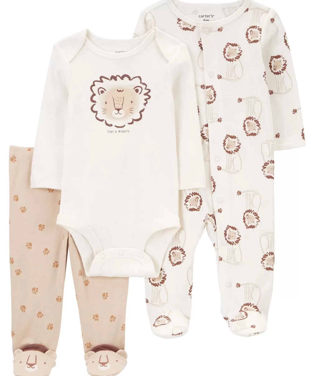 Carters Erkek Bebek Tulum Body Pantolon Set 3lü Paket 1R038310 Renkli