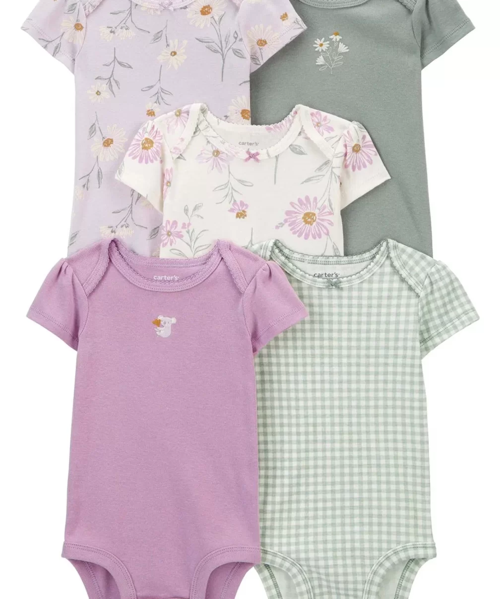 Carters Kız Bebek Kısa Kollu Body 5li Paket 1R035910 Renkli