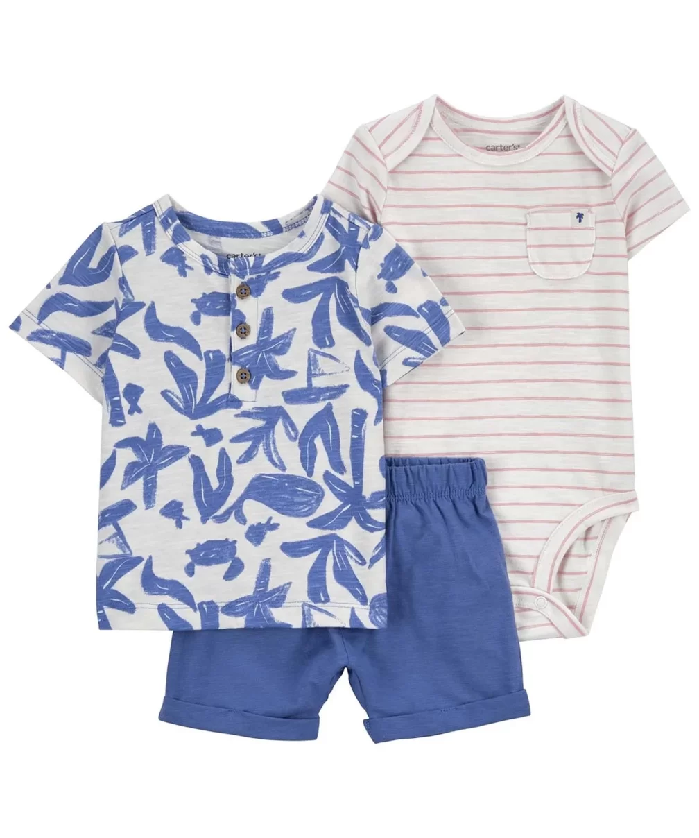 Carters Layette Erkek Bebek 3Lü Set 1Q476410 Karışık Renkli