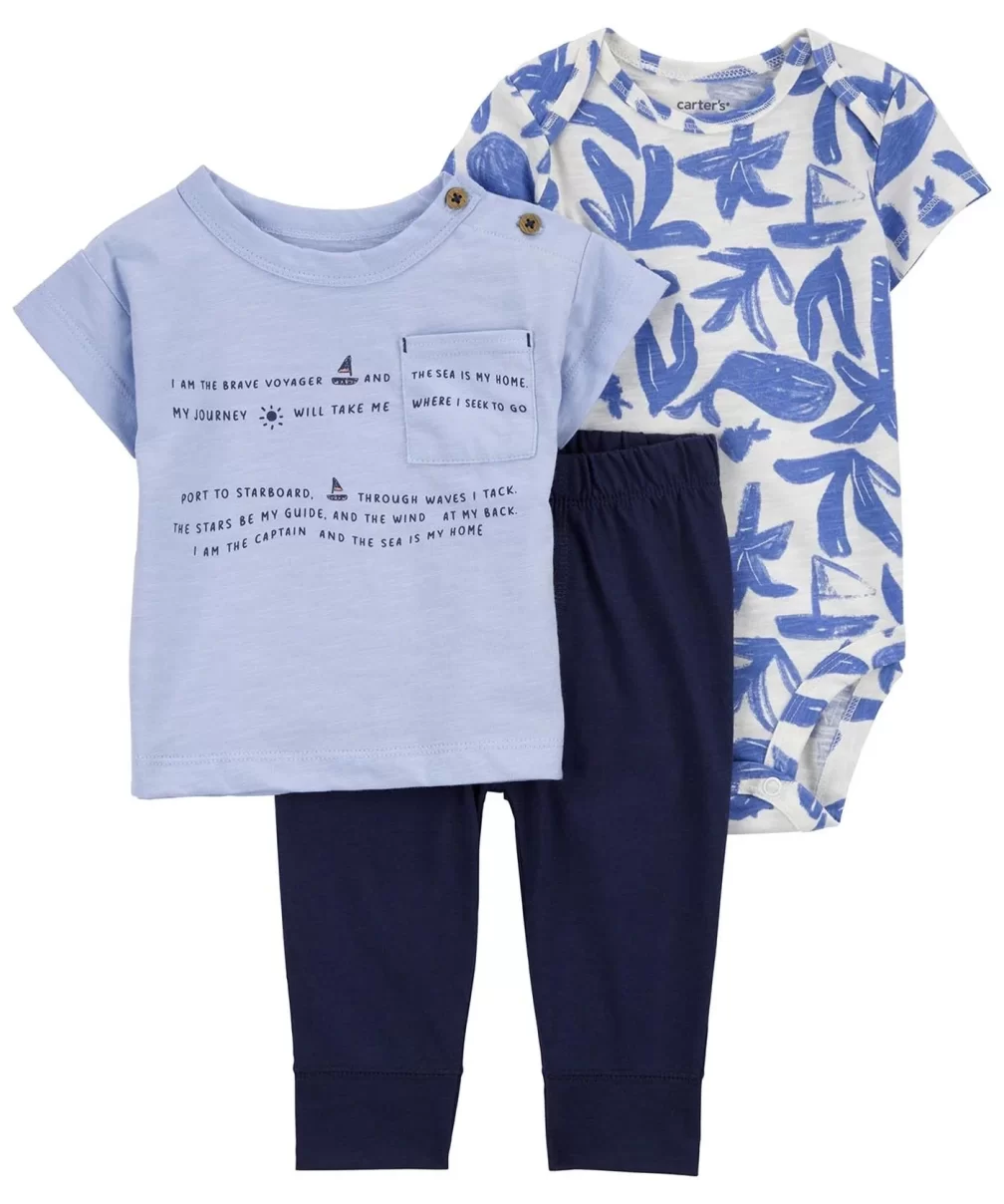 Carters Layette Erkek Bebek 3Lü Set 1Q924810 Karışık Renkli