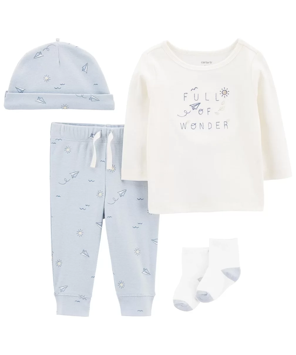 Carters Layette Erkek Bebek 4Lü Set 1P600110 Karışık Renkli