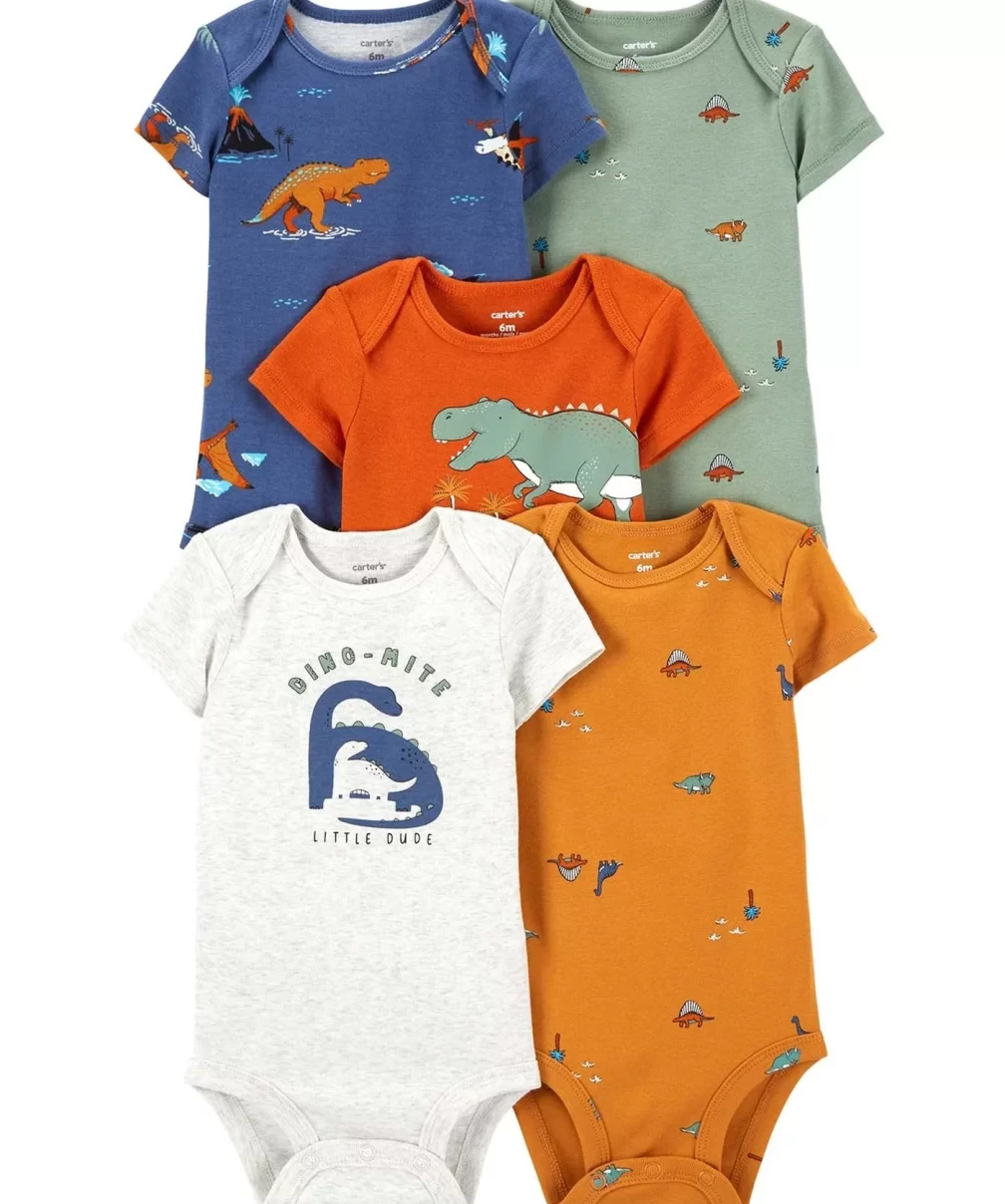 Carters Layette Erkek Bebek 5Li Kısa Kol Body 1P559910 Karışık Renkli