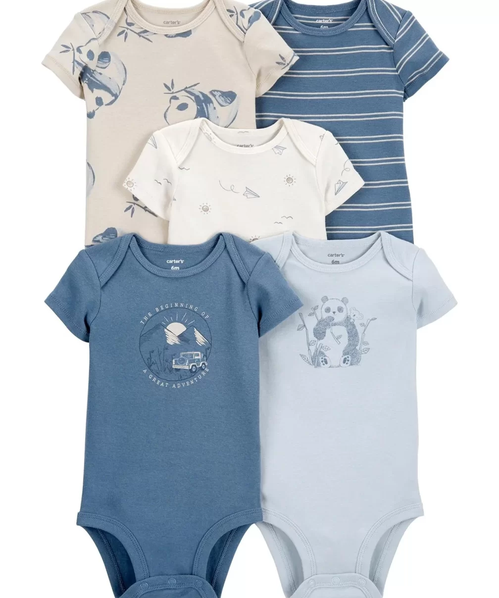 Carters Layette Erkek Bebek 5Li Kısa Kol Body 1P566310 Karışık Renkli