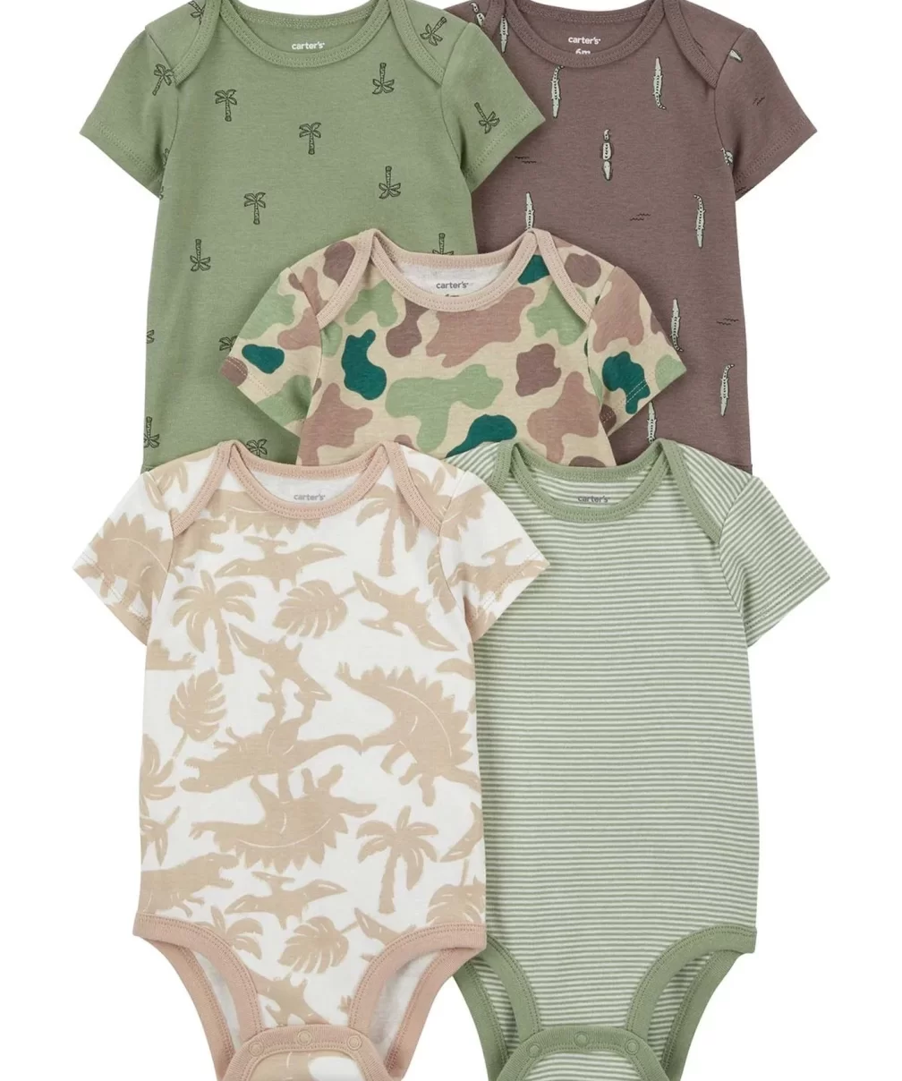 Carters Layette Erkek Bebek 5Li Kısa Kol Body 1Q934510 Karışık Renkli