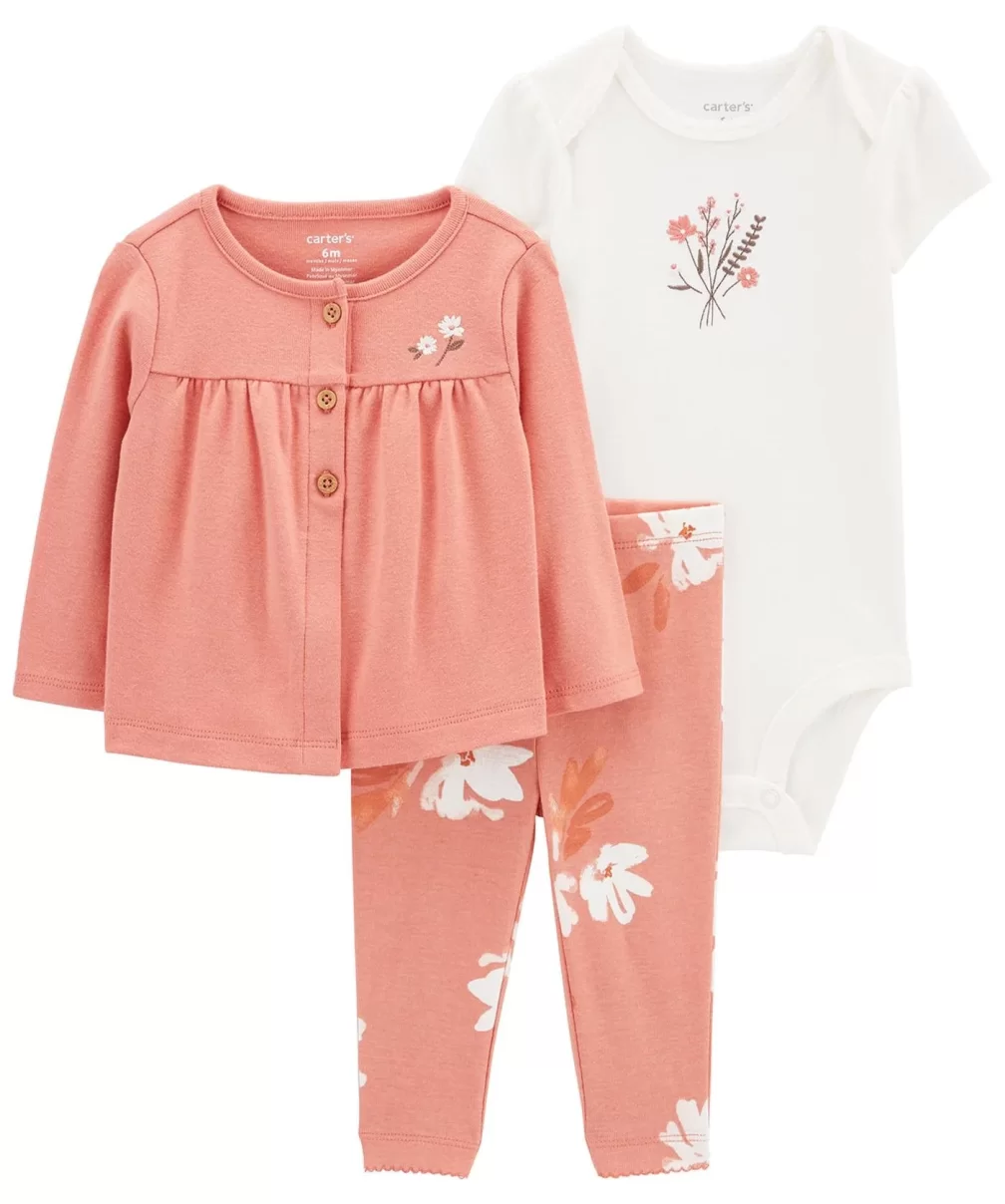 Carters Layette Kız Bebek 3Lü Hırkalı Set 1P559210 Karışık Renkli