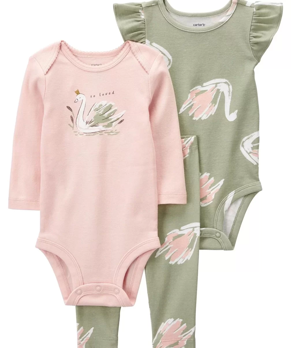 Carters Layette Kız Bebek 3Lü Set 1P596610 Pembe