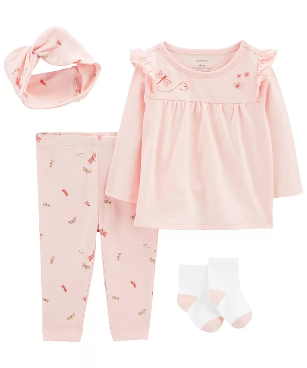 Carters Layette Kız Bebek 4Lü Set 1P559310 Karışık Renkli