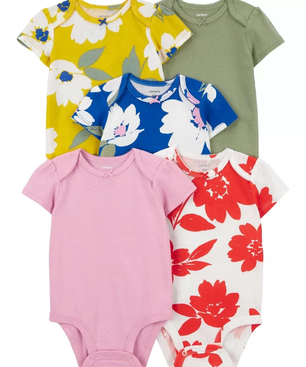 Carters Layette Kız Bebek 5Li Kısa Kol Body 1Q934210 Karışık Renkli