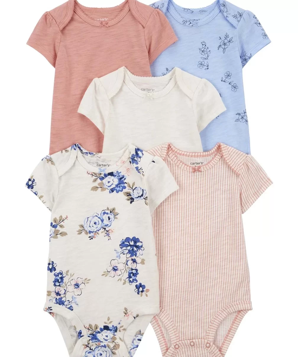 Carters Layette Kız Bebek 5Li Kısa Kol Body 1Q934310 Karışık Renkli