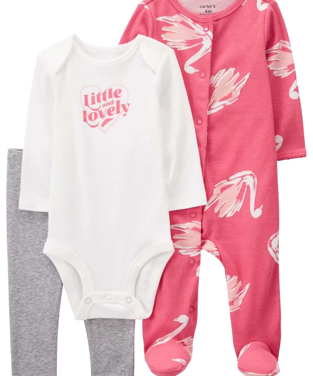 Carters Layette Kız Bebek Tulumlu Set 1P924710 Pembe