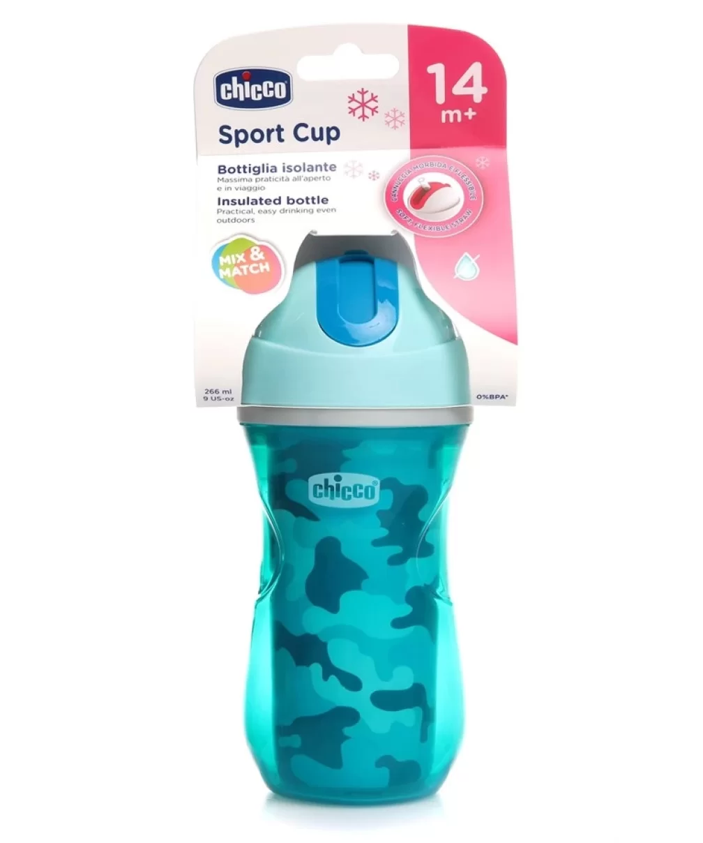 Chicco Isı Yalıtımlı Sport Pipetli Bardak 14 Ay+ Erkek Mavi