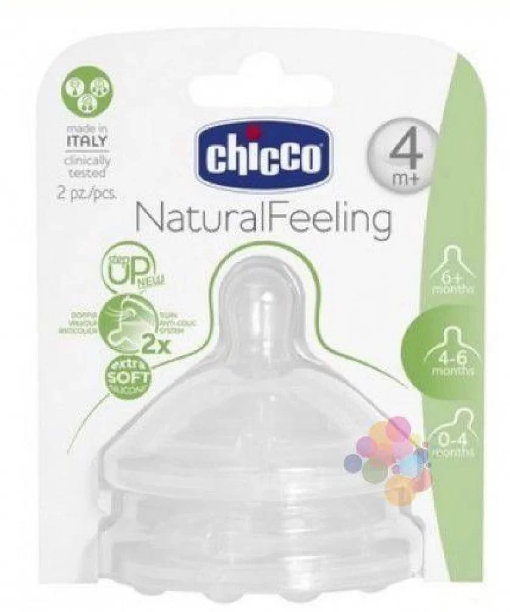 Chicco NaturalFeeling Biberon Emziği 4 Ay+ Akış Ayarlı 2li