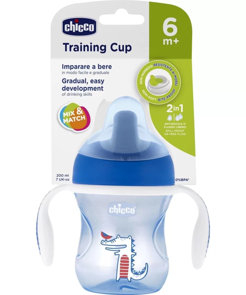 Chicco Yarı Yumuşak Uçlu Alıştırma Bardağı 6 Ay+ 200 ml Erkek