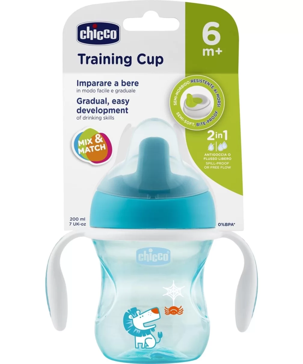 Chicco Yarı Yumuşak Uçlu Alıştırma Bardağı 6 Ay+ 200 ml Erkek