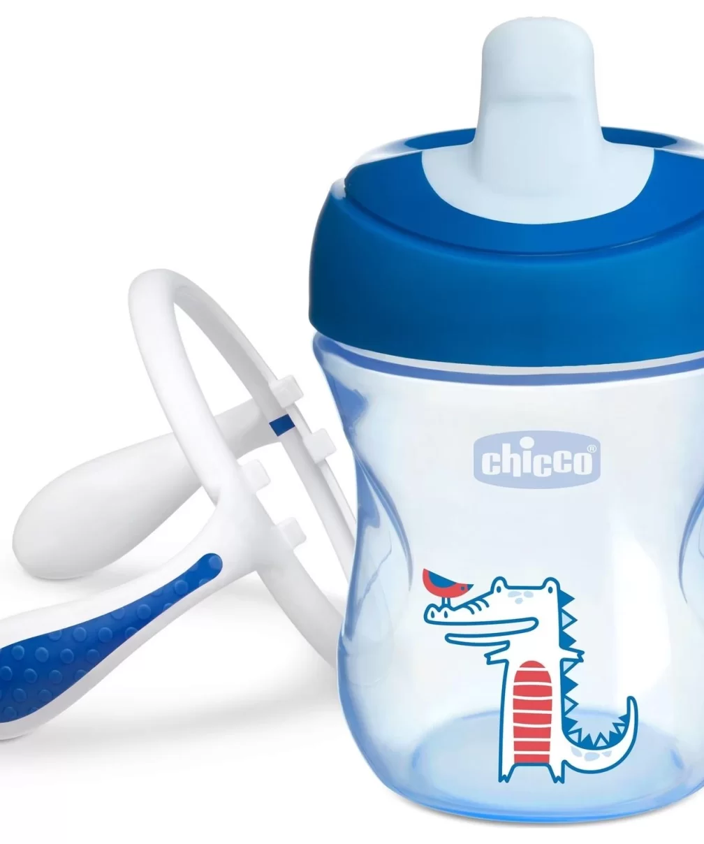 Chicco Yarı Yumuşak Uçlu Alıştırma Bardağı 6 Ay+ 200 ml Erkek