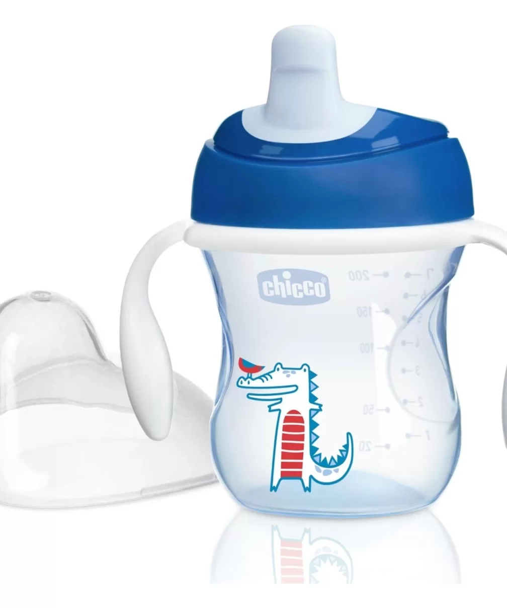 Chicco Yarı Yumuşak Uçlu Alıştırma Bardağı 6 Ay+ 200 ml Erkek