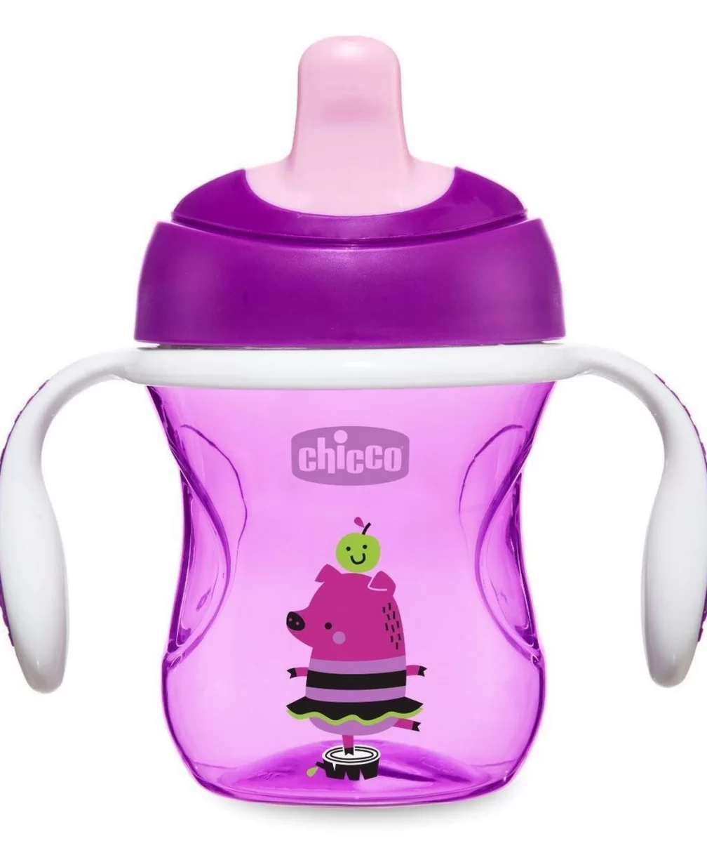 Chicco Yarı Yumuşak Uçlu Alıştırma Bardağı 6 Ay+ 200 ml Kız