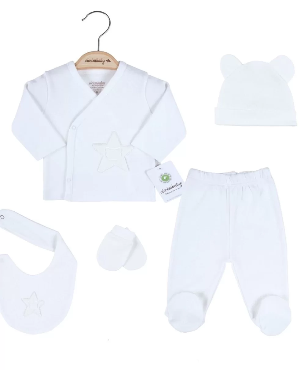 Ciccim Baby 4806 Zıbın Set Krem