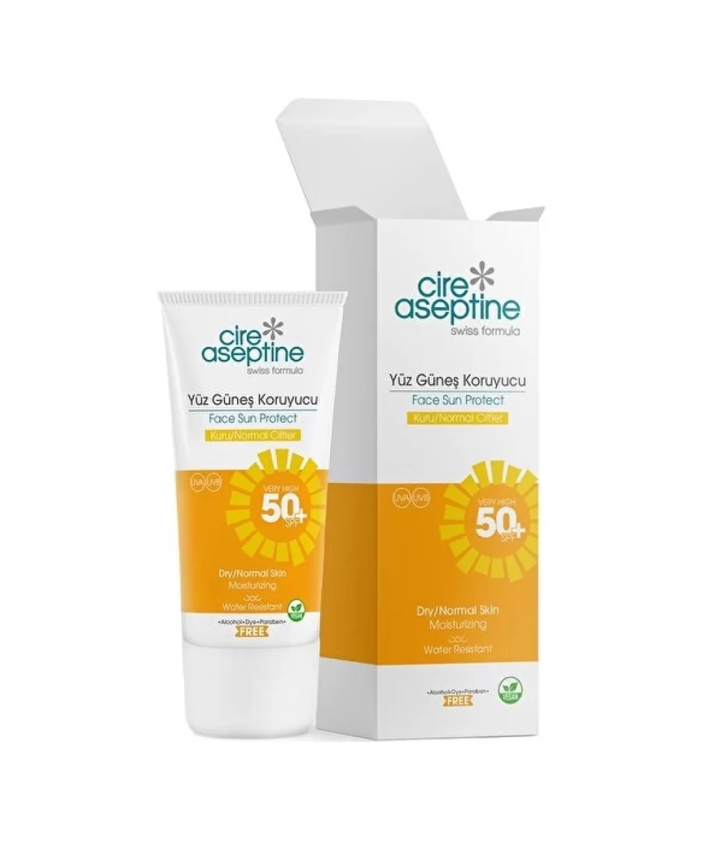 Cire Aseptine Sun Yüz Güneş Koruyucu Krem Kuru ve Normal Ciltler 50 SPF 50ml