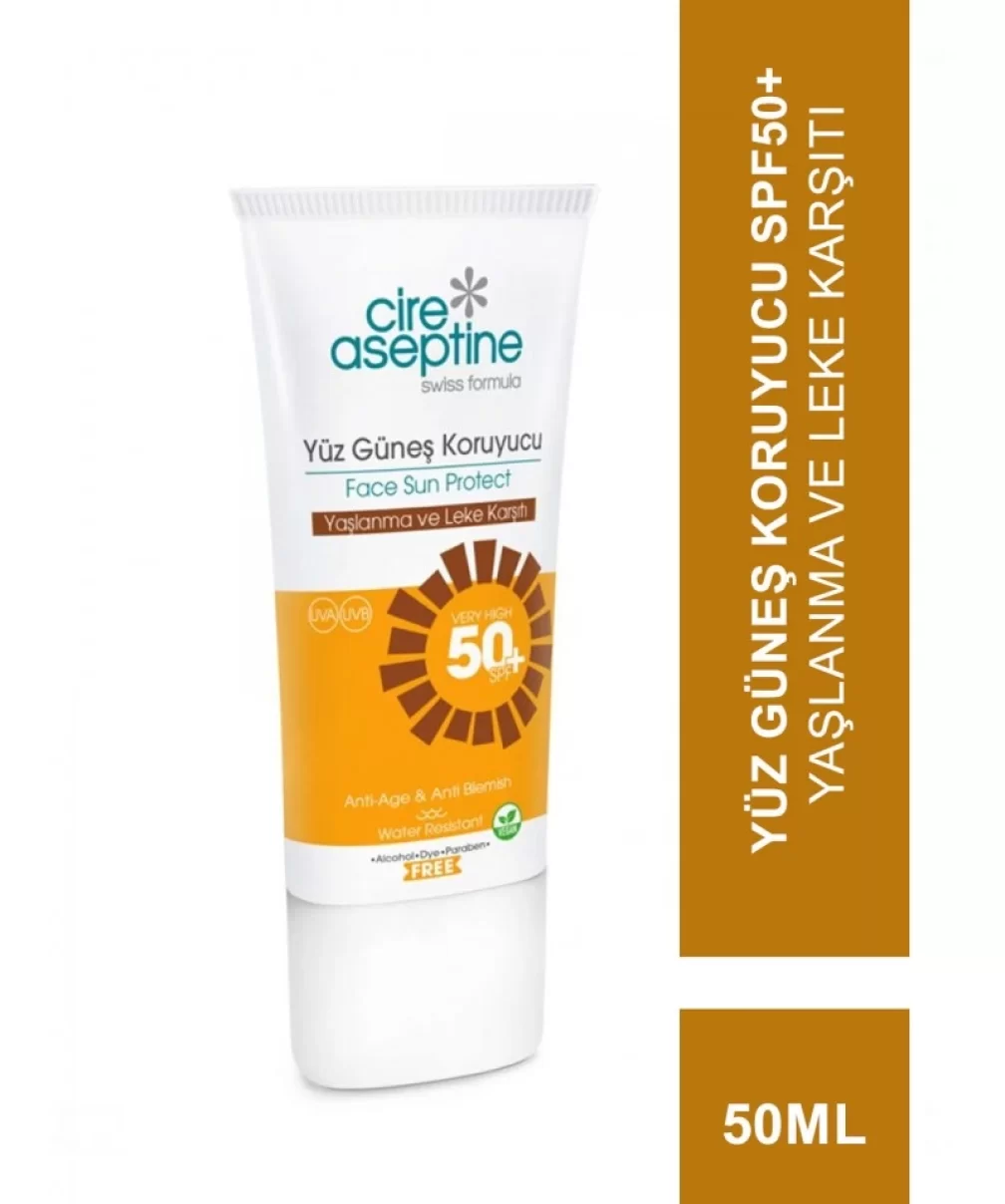 Cire Aseptine Sun Yüz Güneş Koruyucu Yaşlanma ve Leke Karşıtı Krem 50 SPF 50ml