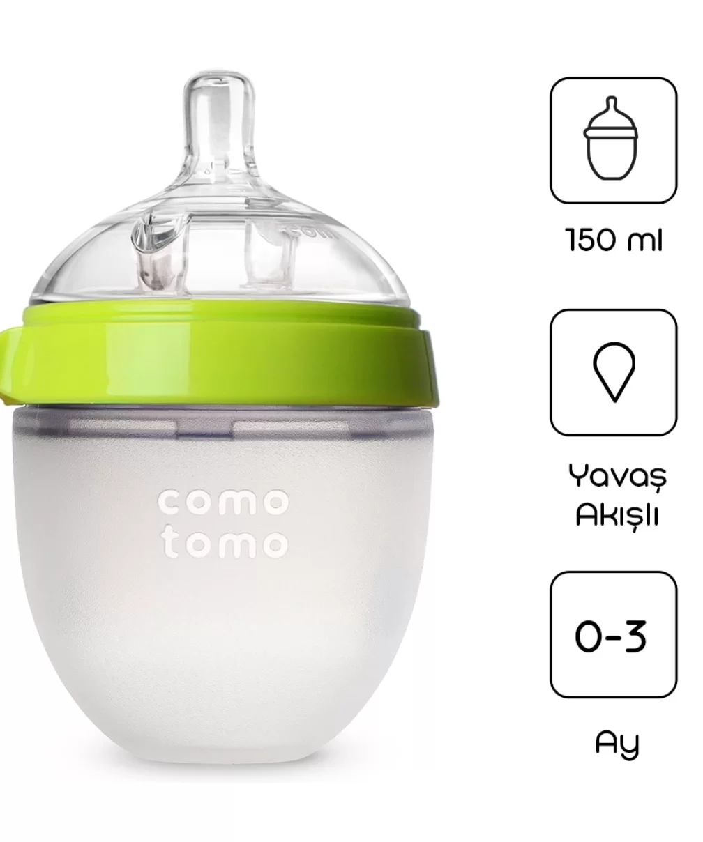 Comotomo Antikolik Silikon Biberon 150 ml 0-3 Ay Yeşil