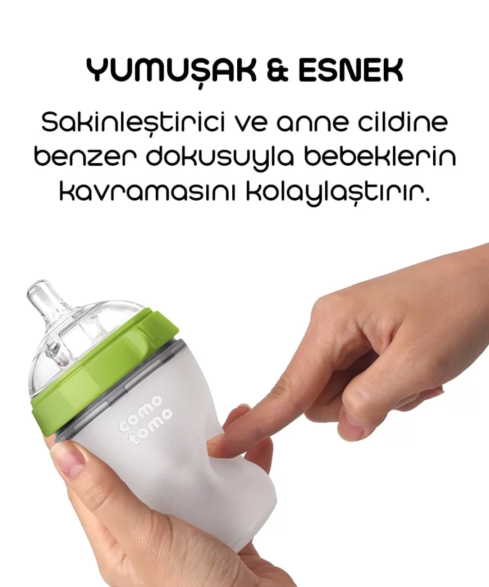 Comotomo Antikolik Silikon Biberon 150 ml 0-3 Ay Yeşil