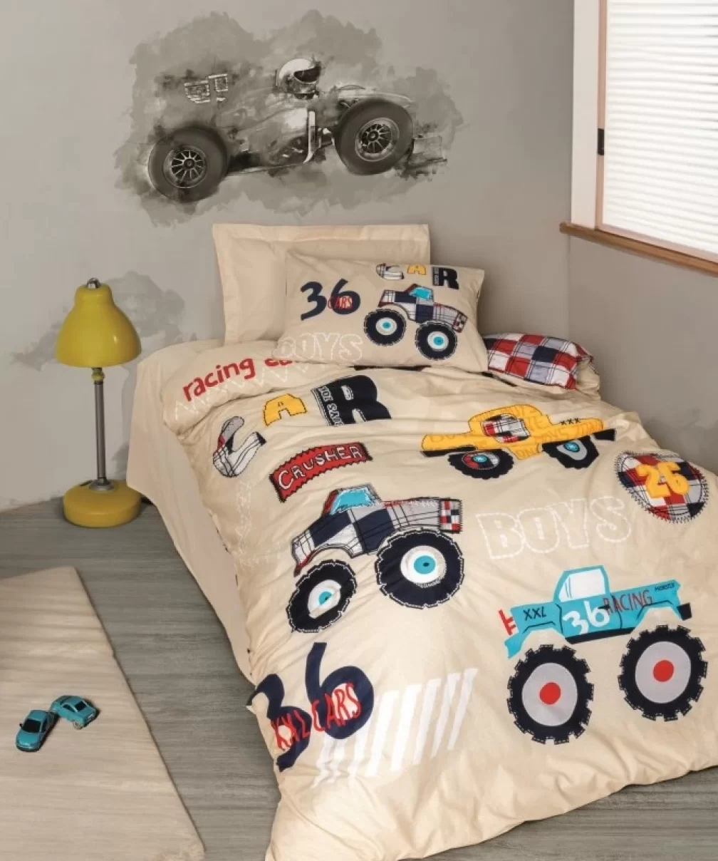 Cotton Box Junior Ranforce Nevresim Takımı Tek Kişilik Cars Bej