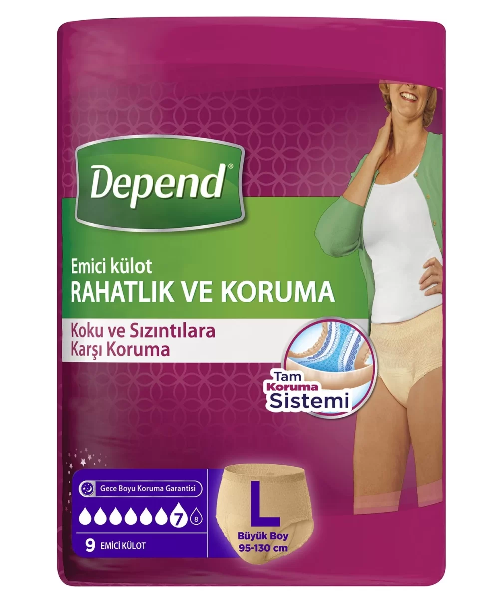 Depend Emici Külot Büyük Boy Kadın 9 Adet